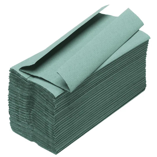 C Fold Green Hand Towels Bulk Pack - Case of 12