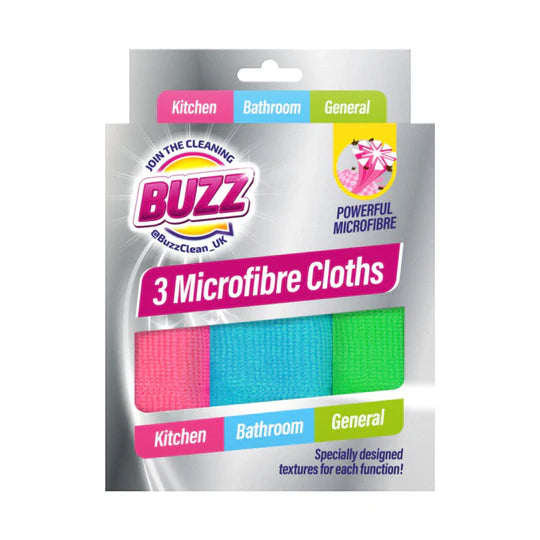 Buzz Microfibre Cloths 3 Pack