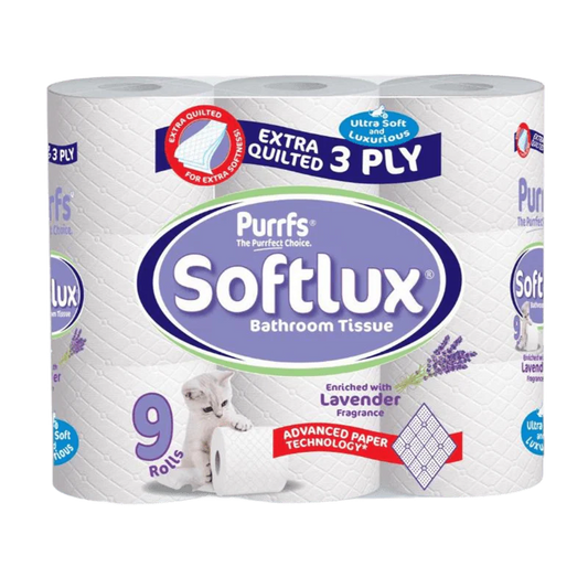 Purrfs Softlux Toilet Paper 9 Pack Lavender - Case of 5