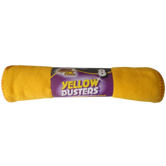 Squeaky Clean Yellow Dusters 8 Pack - Case of 10