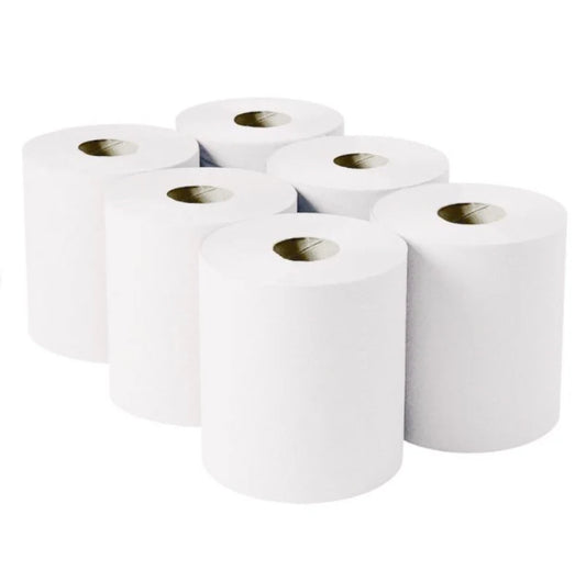 White Centre Feed Rolls - Pack Of 6