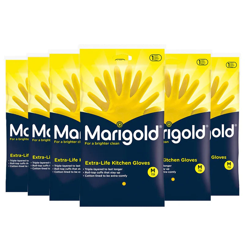 Marigold Extra-Life Kitchen Rubber Gloves Medium - Case of 6